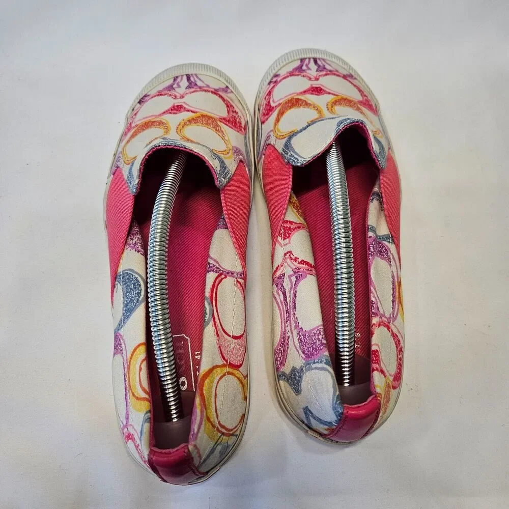 Coach Womens Kaycee Multicolor Poppy Monogram Slip On Shoes Size 7.5B Comfort